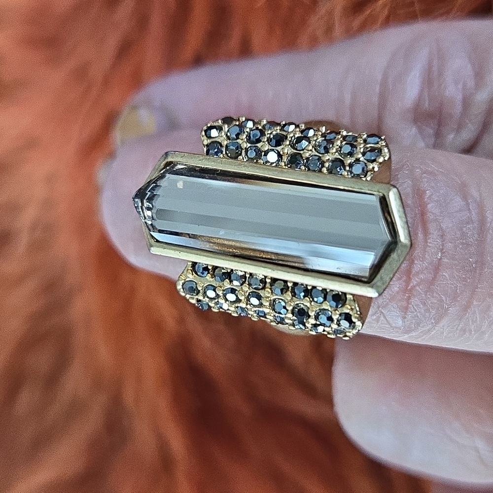 Gold Coloured Elegant Dinner Ring